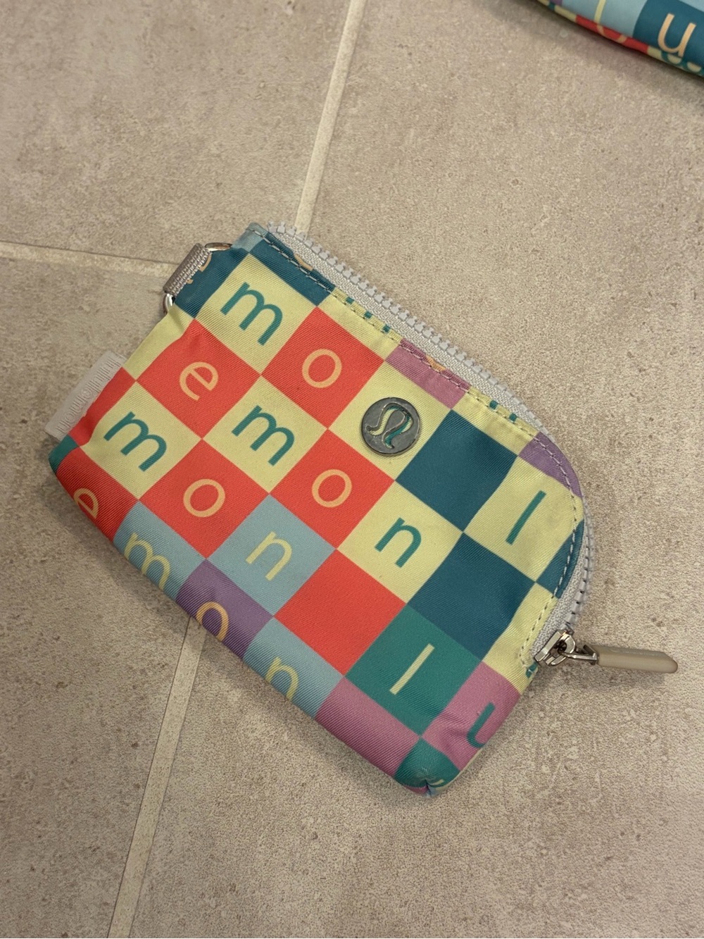 Lululemon athletica Multicolor Checker Coin Pouch • clippable mini wallet